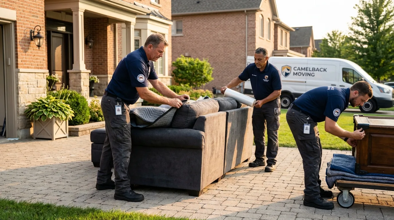 Large estate moving crew wrapping furniture in Fillmore, UT