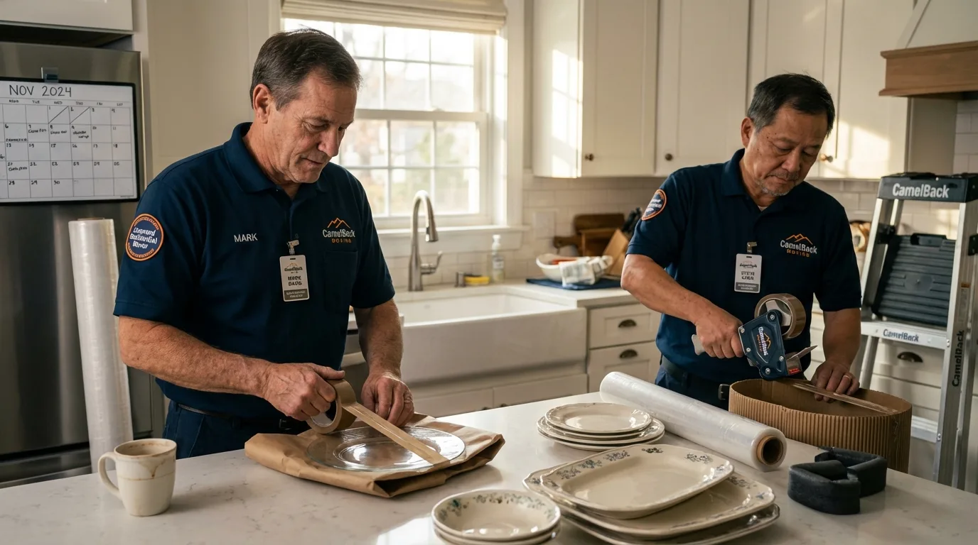 Professional crew packing kitchen dishware in Fillmore, UT